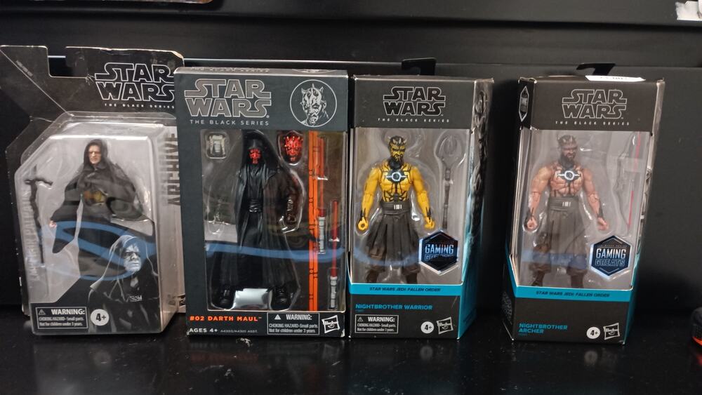 Black Series Figure Lot Night brother Archer & Warrior Palpatine Darth Maul New